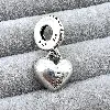 charm pandora argent coeur en émail rose mother argent 925 millième (22 ct) 3,23 g