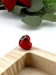 charm pandora argent coeur rouge métallique  argent 925 millième (22 ct) 3,18 g