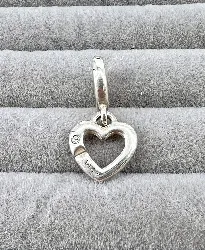 charm /pendentif coeur avec stress t1 x 2 cm argent 925 millième (22 ct) 1,8g