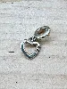 charm /pendentif coeur avec stress t1 x 2 cm argent 925 millième (22 ct) 1,8g