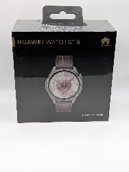 montre connectée huawei watch gt 6 46 mm argent (bracelet marron)