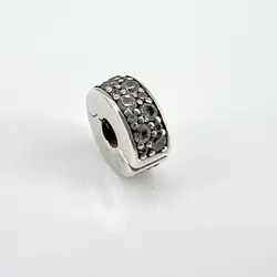 pandora charm argent clip pavé transparent argent 925 millième (22 ct) 2,41 g