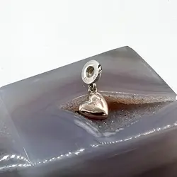pandora charm en argent pendentif émail rose coeur  argent 925 millième (22 ct) 3,22g