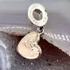 pandora charm en argent pendentif émail rose coeur  argent 925 millième (22 ct) 3,22g
