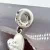 pandora charm en argent pendentif émail rose coeur  argent 925 millième (22 ct) 3,22g