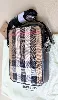 sac à bandoulière / sacoche burberry paddy motif check en coton marron multicolore et cuir noir