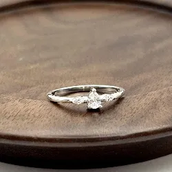 10004610 bague centrée d'oxydes t54 argent 925 millième (22 ct) 1,2g