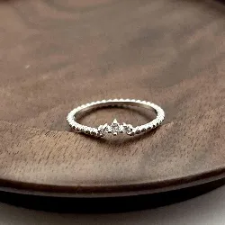 10004710 bague perlée centrée d'oxydes t54 argent 925 millième (22 ct) 1,1g