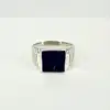 111414 bague chevalière ornée d'un lapis-lazuli carré t70 argent 925 millième (22 ct) 7,66g argent autre 7,5g