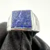 111414 bague chevalière ornée d'un lapis-lazuli carré t70 argent 925 millième (22 ct) 7,66g argent autre 7,5g