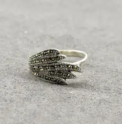 bague argent orné de pierres marcassites t55 argent 925 millième (22 ct) 2,72g