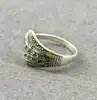bague argent orné de pierres marcassites t55 argent 925 millième (22 ct) 2,72g