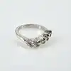 bague demie alliance en argent sertie de 6 oxydes t56 argent autre 4,5 g