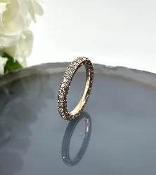 bague pandora scintillement & cœurs sertie d'oxydes en métal doré à l'or rose