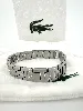 bracelet lacoste metropole en acier inoxydable logo crocodile