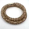 bracelet swarovski stardust double en cristaux blancs et tube en nylon métalisé doré