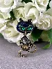 broche chat avec d'oxydes t 2,5 x 6 cm