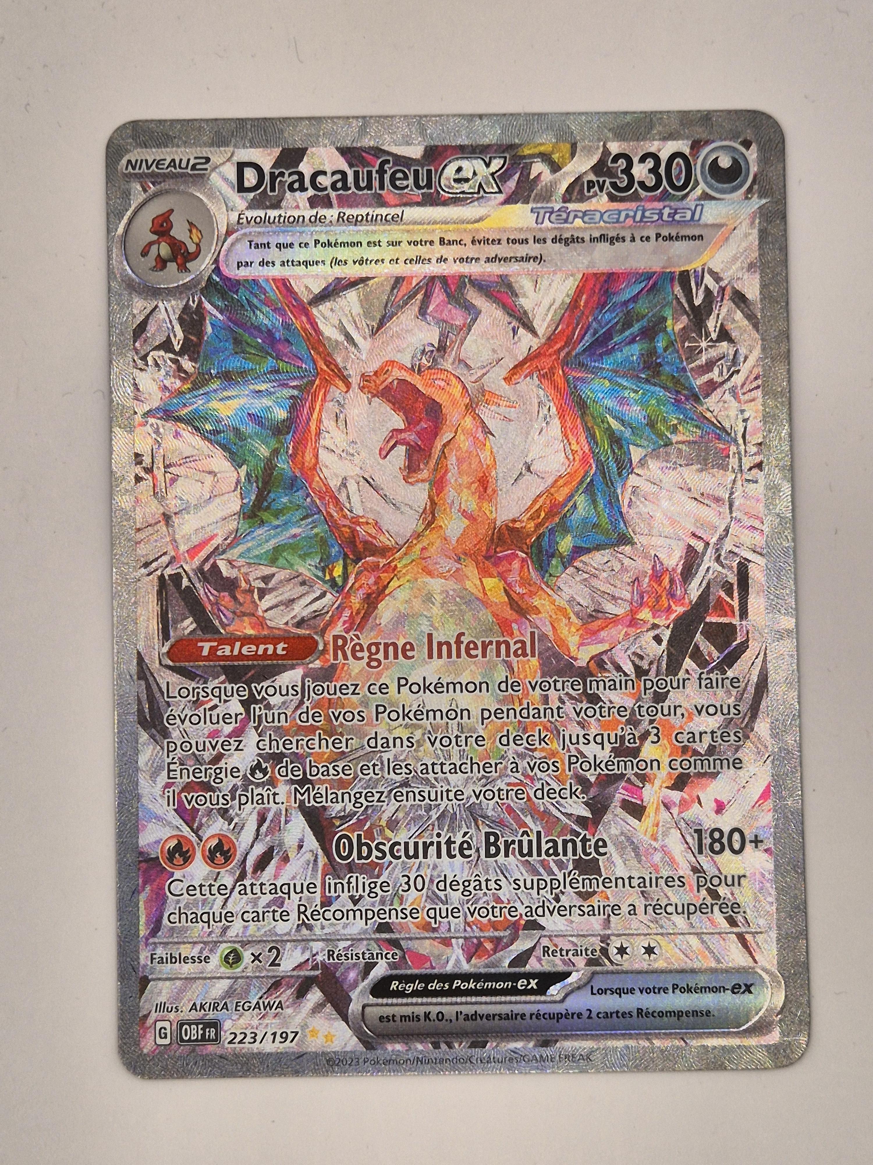 Carte Pokemon Dracaufeu EX 223/197