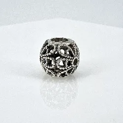 charm pandora fleur ajouré perlé argent 925 millième (22 ct) 1,81g