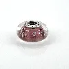 charm pandora verre de murano rose à gouttes blanches argent 925 millième (22 ct) 3,20g