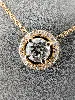collier or orné d'un pendentif centré d'un diamant d'environ 0,50ct entouré de petits diamants or 750 millième (18 ct) 3,39g