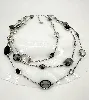 collier swarovski triple rangs en cristaux noirs et blancs