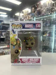 figurine funko! pop marvel n° 530 - groot (holiday)