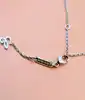 chopard collier happy damonds coeur en or blanc orné de 3 diamants or 750 millième (18 ct) 7,85g