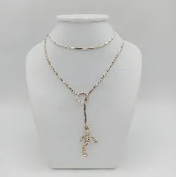 collier chaîne maille serpent avec pendentif bonhomme en perles argent autre 11,52g