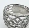 bague en argent avec oxydes de zirconium motifs t55 argent 925 millième (22 ct) 4,90g