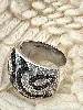 bague en argent avec oxydes noir et blanc argent 925 millième (22 ct) 12,47g
