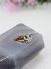 bague ornére d'une aigue-marine épaulée de petits diamants  or 750 millième (18 ct) 4,14g