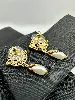 boucles d'oreilles chanel cc pendantes perles synthétiques et métal doré