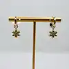 boucles d'oreilles maje demi créoles fleurs dorées