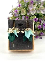 boucles d'oreilles pendantes en métal doré