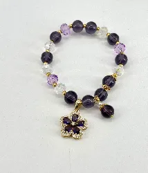 bracelet élastiqué en pierre améthyste