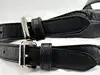 ceinture christian dior vintage en cuir noir avec boucle logo d argenté habillée de cuir, taille 85