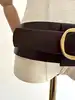 ceinture large gucci en cuir marron et boucle en laiton doré vieilli taille 85/34 réf. 201799