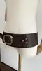 ceinture large gucci en cuir marron et boucle en laiton doré vieilli taille 85/34 réf. 201799