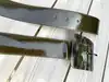 ceinture vintage yves saint laurent rive gauche en cuir verni pailleté bronze olive avec boucle carrée au motif écaille