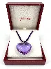 collier baccarat avec pendentif coeur cristal et cordon violet, fermoir en argent argent 925 millième (22 ct) 22,54g