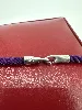collier baccarat avec pendentif coeur cristal et cordon violet, fermoir en argent argent 925 millième (22 ct) 22,54g