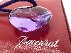 collier baccarat avec pendentif coeur cristal et cordon violet, fermoir en argent argent 925 millième (22 ct) 22,54g