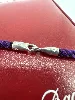 collier baccarat avec pendentif coeur cristal et cordon violet, fermoir en argent argent 925 millième (22 ct) 22,54g