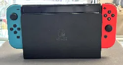 console nintendo switch (modèle oled) avec manettes joy - con bleu néon/rouge néon