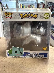 figurine funko! pop - pokemon s6 - bulbizarre argent/métallique - 25 cm