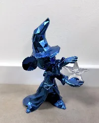 figurine richard orlinski mickey l'apprenti sorcier bleu disney