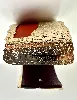 manchette/ bracelet les georgettes caîman en cuir reversible orange et plum et métal doré