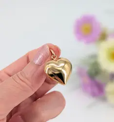 pendentif coeur bombé lisse or 750 millième (18 ct) 1,66g