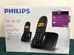 philips cd1912b - téléphone sans fil avec id d'appelant/appel en instance - dectgap - noir + combiné supplémentaire